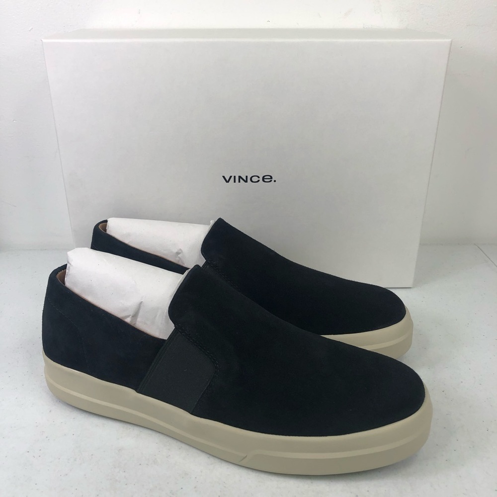 VINCE Men’s Caleb Black Luxury Slip On Loafers